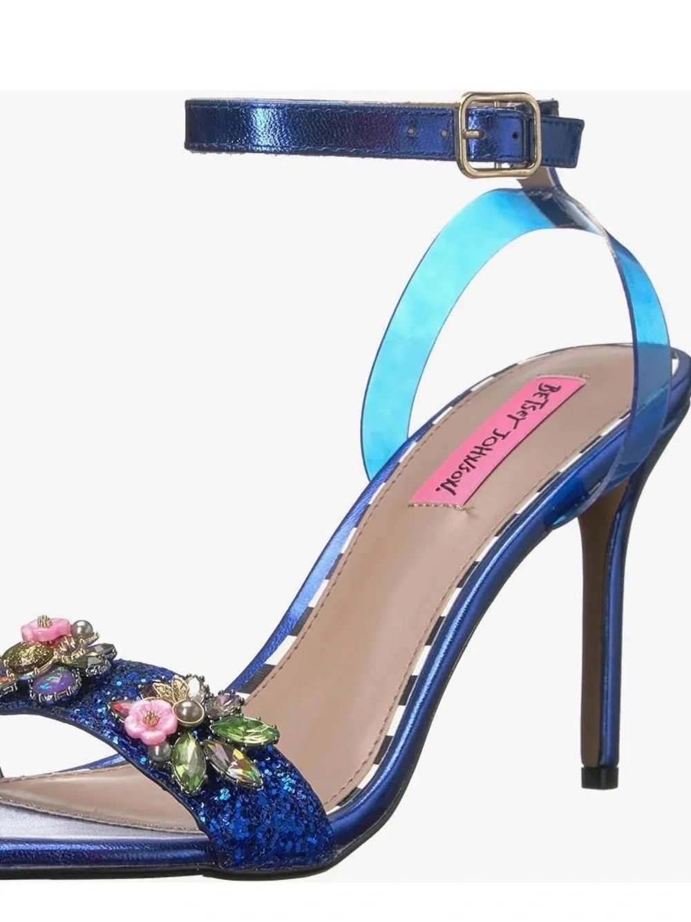 NWOB Betsey Johnson metallic blue heeled sandal 7.5